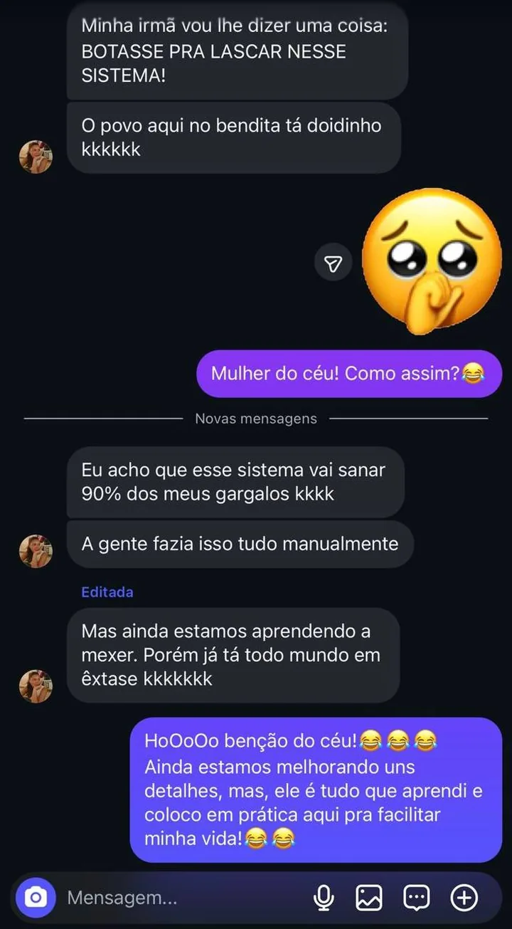 Print de Instagram: equipe de confeitaria diz que o sistema vai resolver a maior parte dos gargalos que faziam manualmente